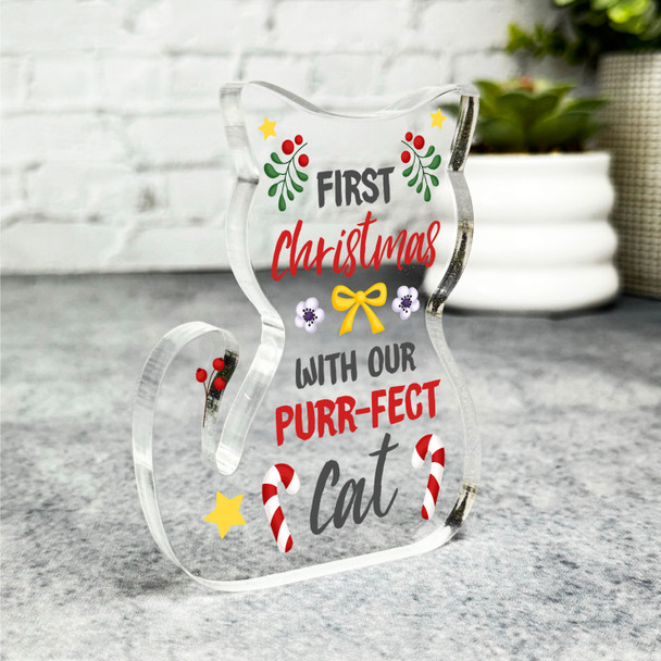 First Christmas With Our Cat Gift For Cat Lover Keepsake Plaque Decoration