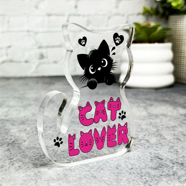 Gift For Cat Lover Girl Who Loves Cats Black Cat Keepsake Plaque Ornament
