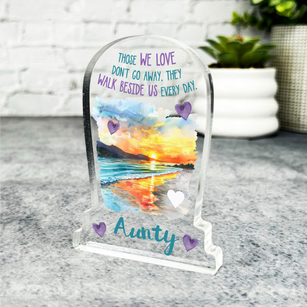 Aunty Female Beach Remembrance Memorial Gift Sympathy Gravestone Keepsake Plaque
