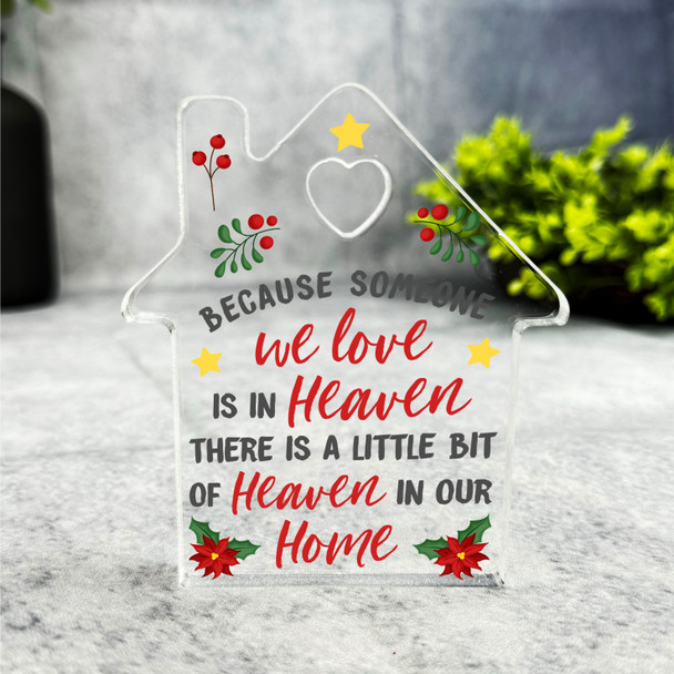 Little Bit Of Heaven In Our Home Christmas Memorial Gift House Keepsake Plaque