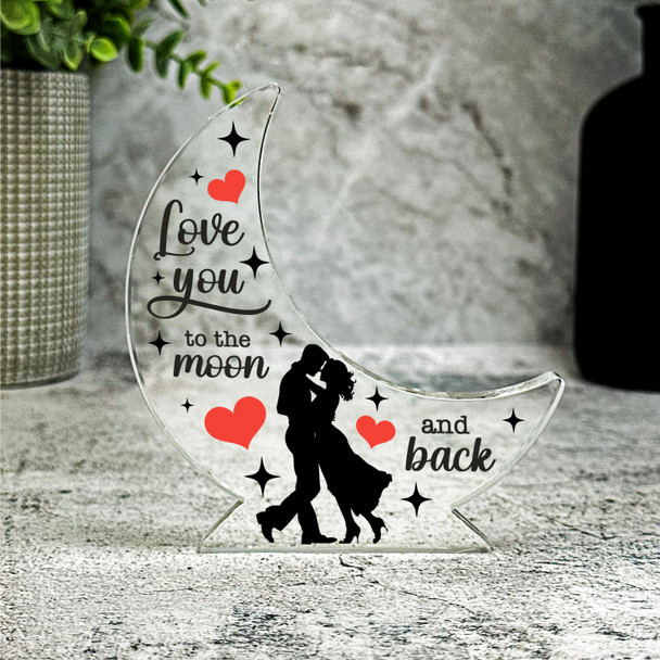 Love You To The Moon And Back Romantic Gift Moon Ornament Keepsake Plaque