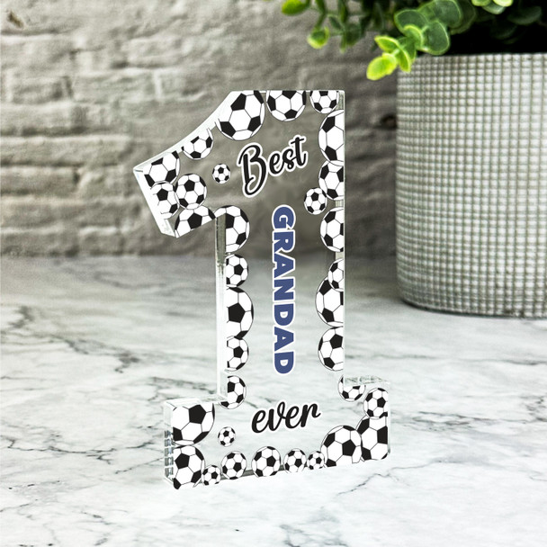 Gift For Best Grandad Football Balls Number One Award Keepsake Plaque Ornament