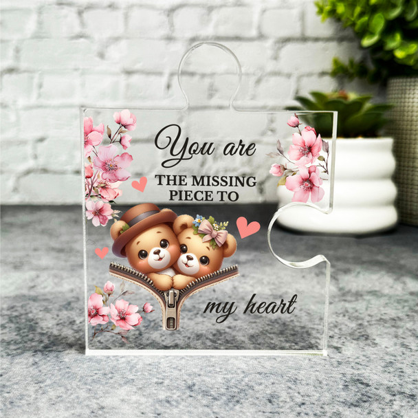 You Are The Missing Piece Bears Romantic Gift Puzzle Piece Keepsake Plaque