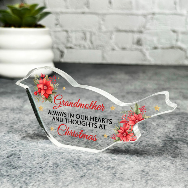 Grandmother Red Floral Remembrance Christmas Memorial Gift Robin Keepsake Plaque Grandmother Red Floral Remembrance Christmas Memorial Gift Robin Keepsake Plaque