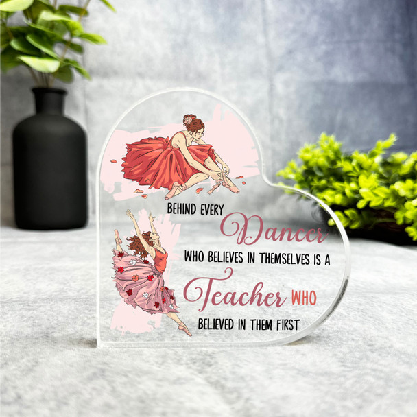 Gift For Dance Teacher Pink Girl Side Heart Keepsake Plaque Ornament Present