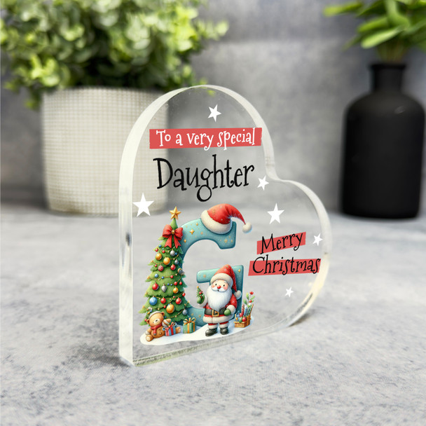Gift For Special Daughter Christmas Alphabet Letter G Side Heart Keepsake Plaque