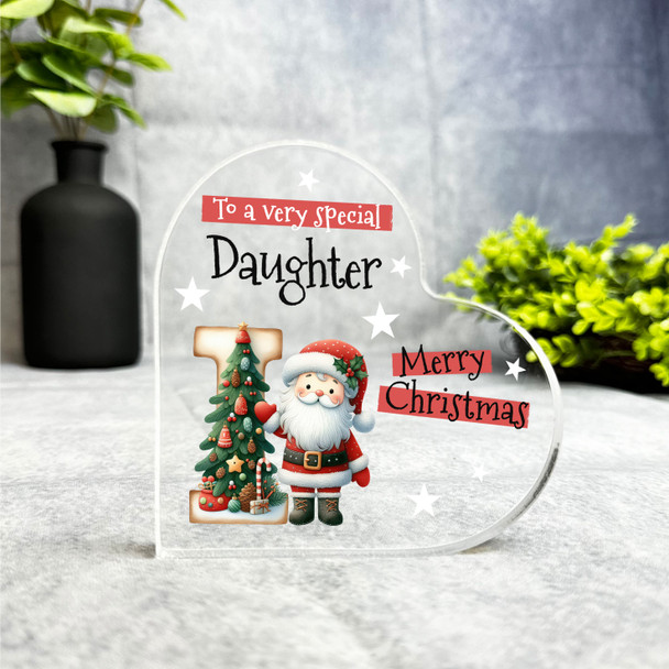 Gift For Special Daughter Christmas Alphabet Letter I Side Heart Keepsake Plaque