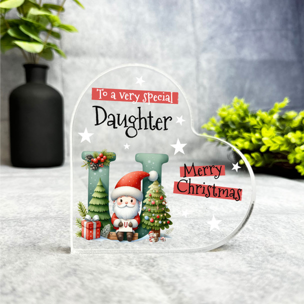 Gift For Special Daughter Christmas Alphabet Letter U Side Heart Keepsake Plaque