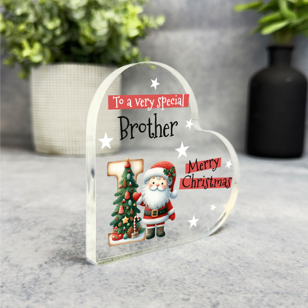 Gift For Special Brother Christmas Alphabet Letter I Side Heart Keepsake Plaque