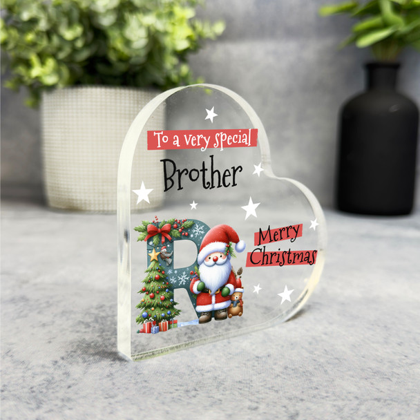 Gift For Special Brother Christmas Alphabet Letter R Side Heart Keepsake Plaque