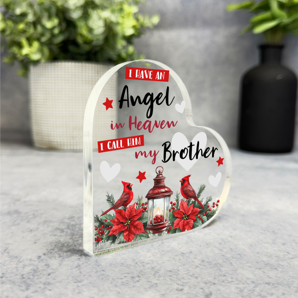 I Have An Angel In Heaven Brother Christmas Memorial Gift Heart Keepsake Plaque