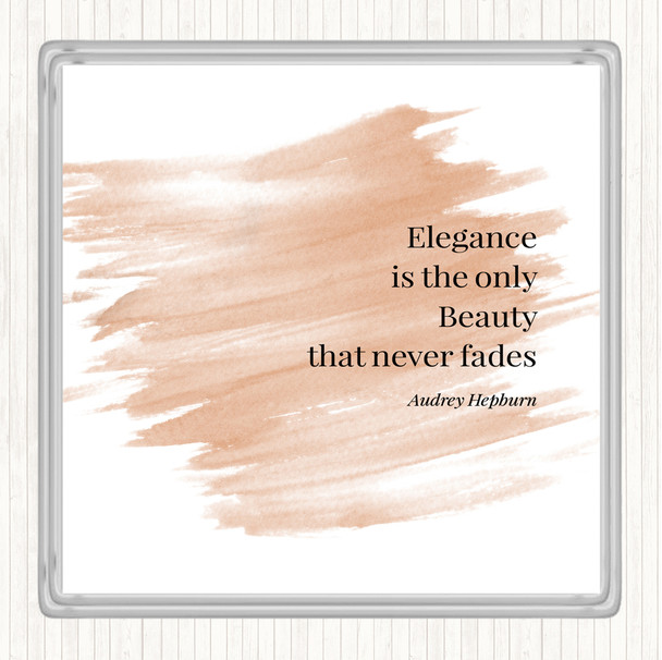 Watercolour Audrey Hepburn Elegance Quote Coaster