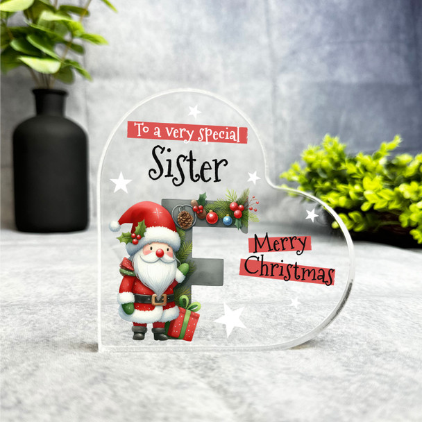 Gift For Christmas Special Sister Alphabet Letter F Side Heart Keepsake Plaque Gift For Christmas Special Sister Alphabet Letter F Side Heart Keepsake Plaque