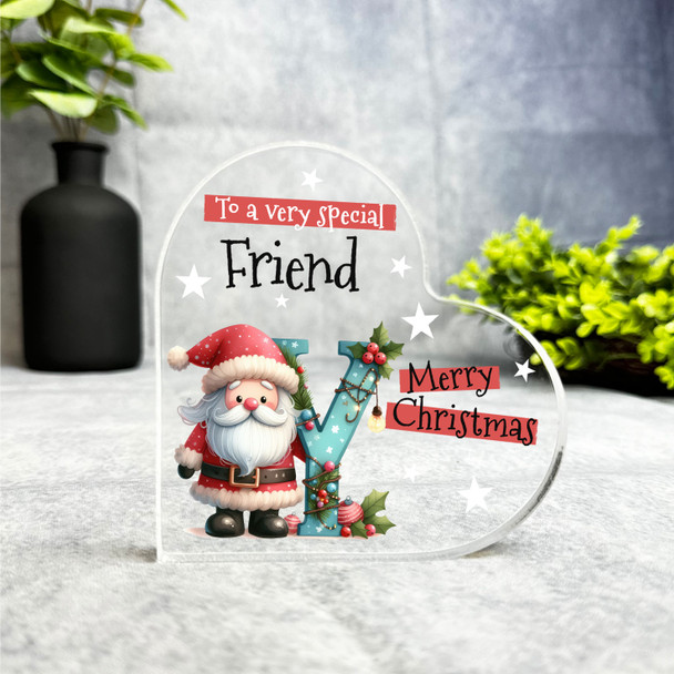 Gift For Special Friend Christmas Alphabet Letter Y Side Heart Keepsake Plaque