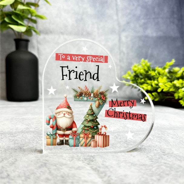 Gift For Special Friend Christmas Alphabet Letter Z Side Heart Keepsake Plaque