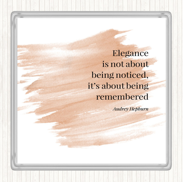 Watercolour Audrey Hepburn Elegance Be Remembered Quote Coaster