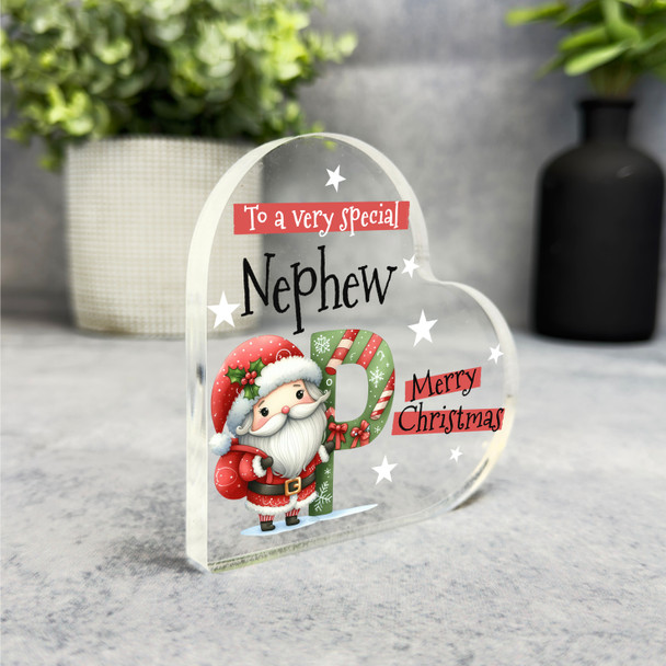 Gift For Special Nephew Christmas Alphabet Letter P Side Heart Keepsake Plaque
