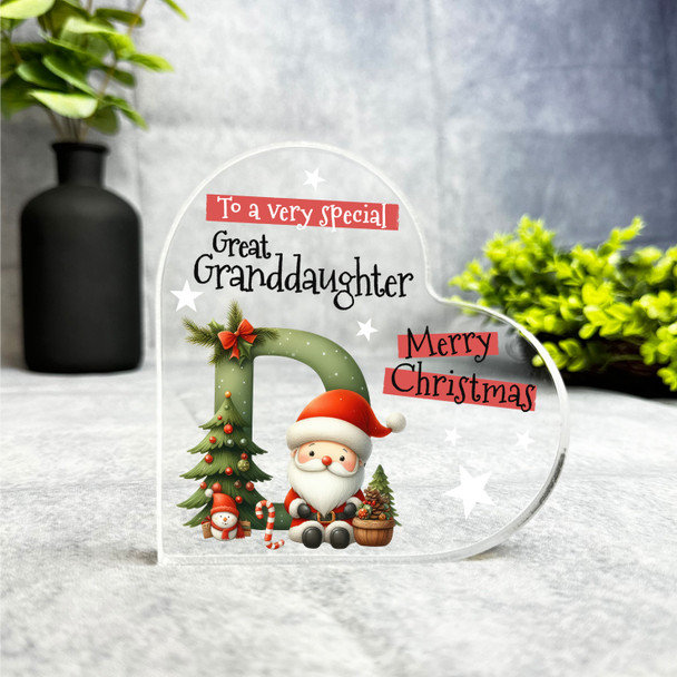 Gift For Christmas Special Great Granddaughter Letter D Heart Keepsake Plaque Gift For Christmas Special Great Granddaughter Letter D Heart Keepsake Plaque