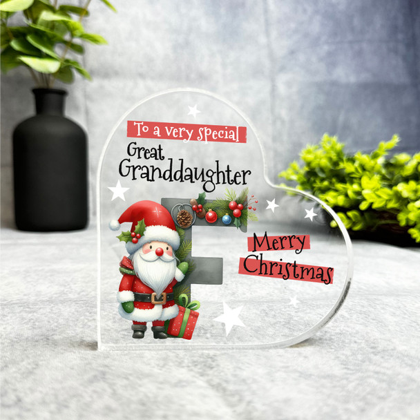 Gift For Christmas Special Great Granddaughter Letter F Heart Keepsake Plaque Gift For Christmas Special Great Granddaughter Letter F Heart Keepsake Plaque