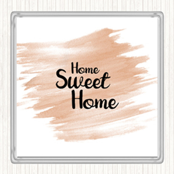 Watercolour Home Sweet Quote Coaster