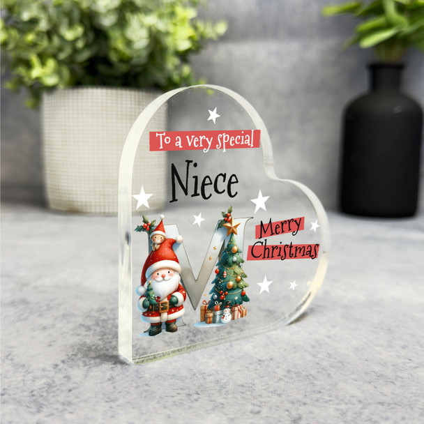 Gift For Special Niece Christmas Alphabet Letter M Side Heart Keepsake Plaque