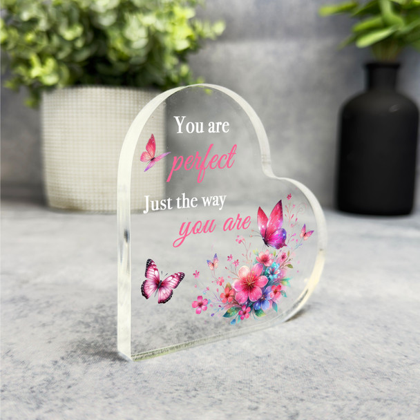 Butterflies You Are Perfect Positive Inspirational Gift Heart Keepsake Plaque
