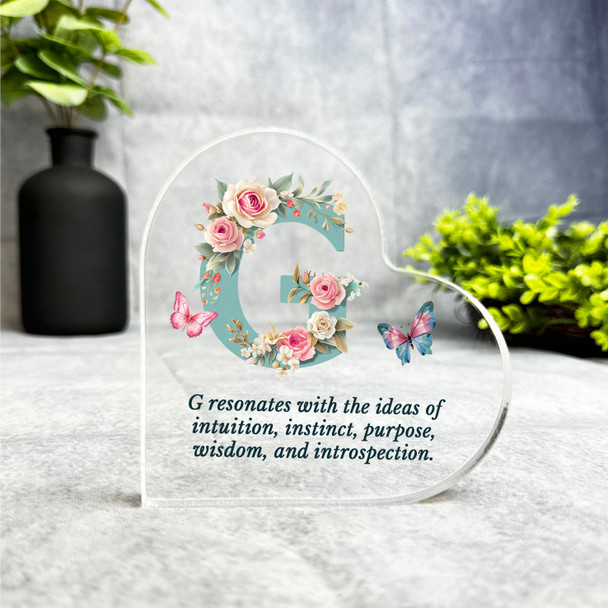 Floral Name Initial Letter G Meaning Gift Side Heart Keepsake Plaque Ornament Floral Name Initial Letter G Meaning Gift Side Heart Keepsake Plaque Ornament
