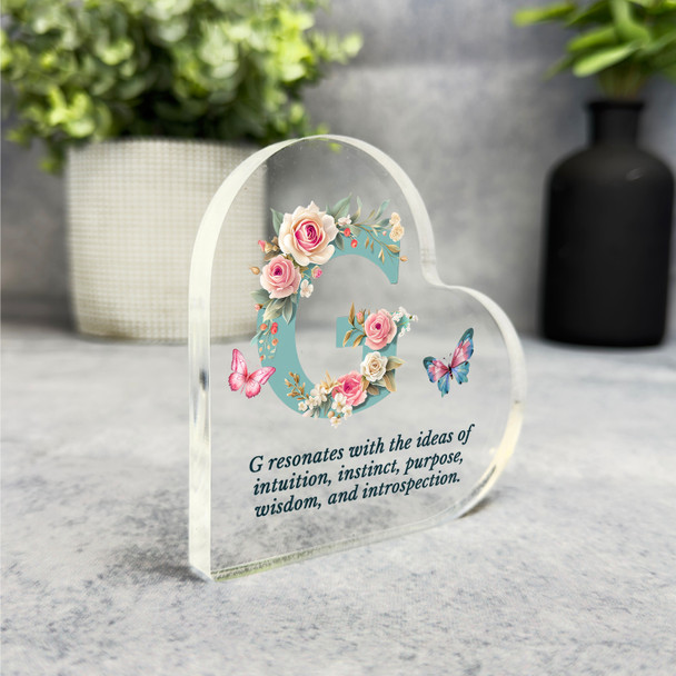 Floral Name Initial Letter G Meaning Gift Side Heart Keepsake Plaque Ornament Floral Name Initial Letter G Meaning Gift Side Heart Keepsake Plaque Ornament
