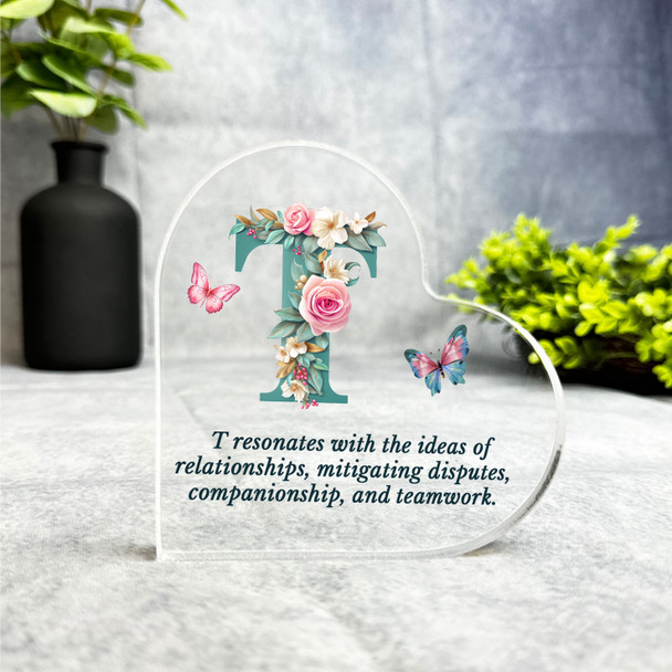 Floral Name Initial Letter T Meaning Gift Side Heart Keepsake Plaque Ornament Floral Name Initial Letter T Meaning Gift Side Heart Keepsake Plaque Ornament