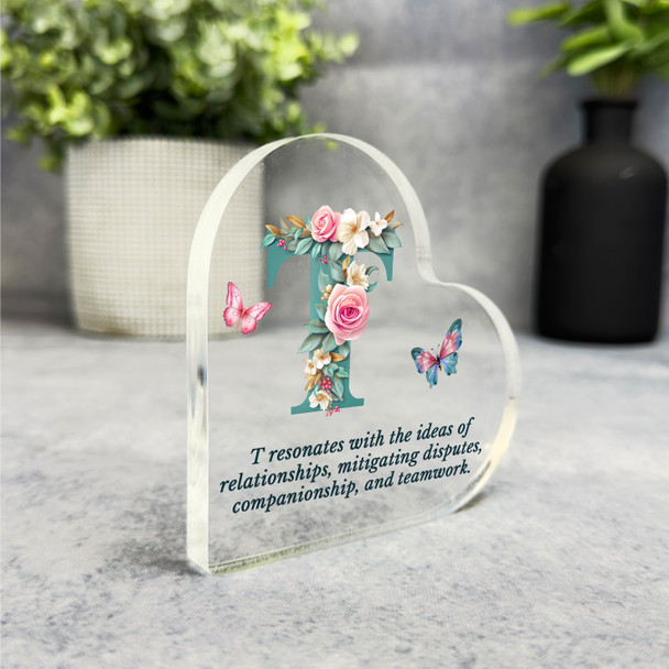 Floral Name Initial Letter T Meaning Gift Side Heart Keepsake Plaque Ornament Floral Name Initial Letter T Meaning Gift Side Heart Keepsake Plaque Ornament