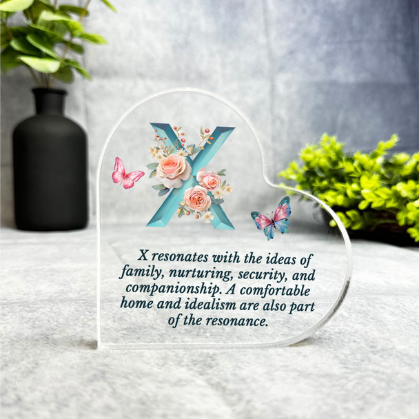 Floral Name Initial Letter X Meaning Gift Side Heart Keepsake Plaque Ornament Floral Name Initial Letter X Meaning Gift Side Heart Keepsake Plaque Ornament