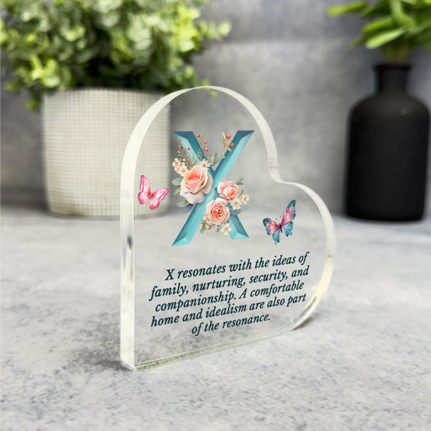 Floral Name Initial Letter X Meaning Gift Side Heart Keepsake Plaque Ornament Floral Name Initial Letter X Meaning Gift Side Heart Keepsake Plaque Ornament