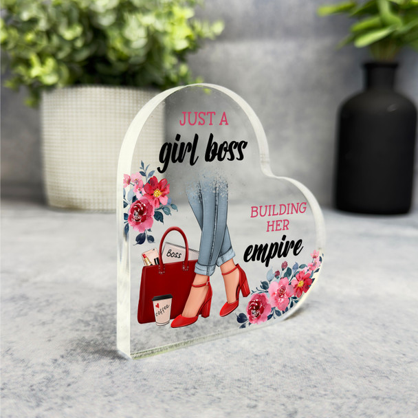 Gift For Business Woman Boss Floral Red High Heels Legs Heart Keepsake Plaque