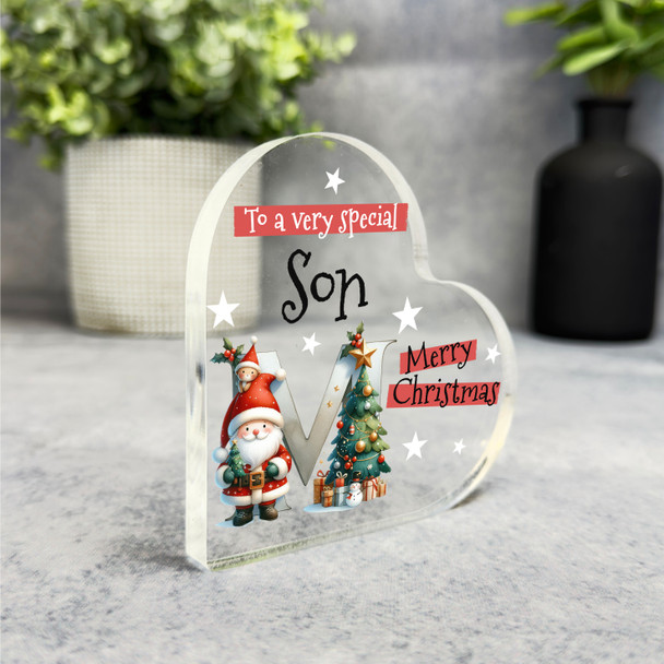 Gift For Special Son Christmas Alphabet Letter M Side Heart Keepsake Plaque