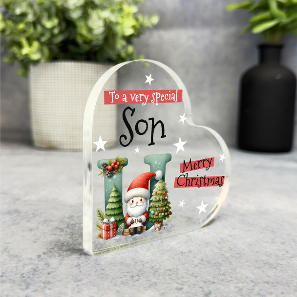 Gift For Special Son Christmas Alphabet Letter U Side Heart Keepsake Plaque