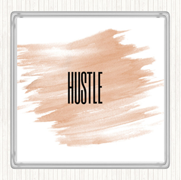 Watercolour Hustle Quote Coaster