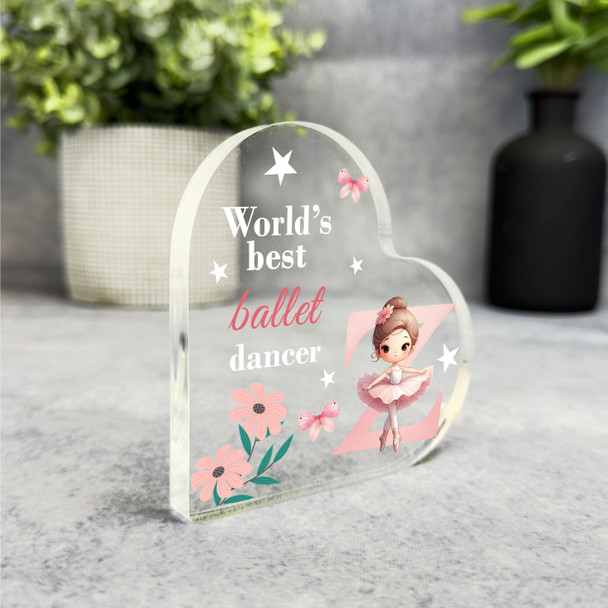 Gift For Ballet Dancer Name Initial Z Side Heart Keepsake Plaque Ornament