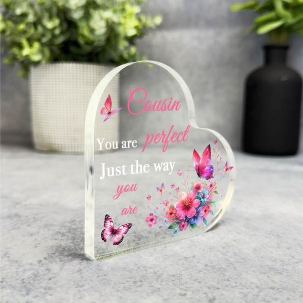 Butterflies You Are Perfect Positive Cousin Gift Heart Keepsake Plaque