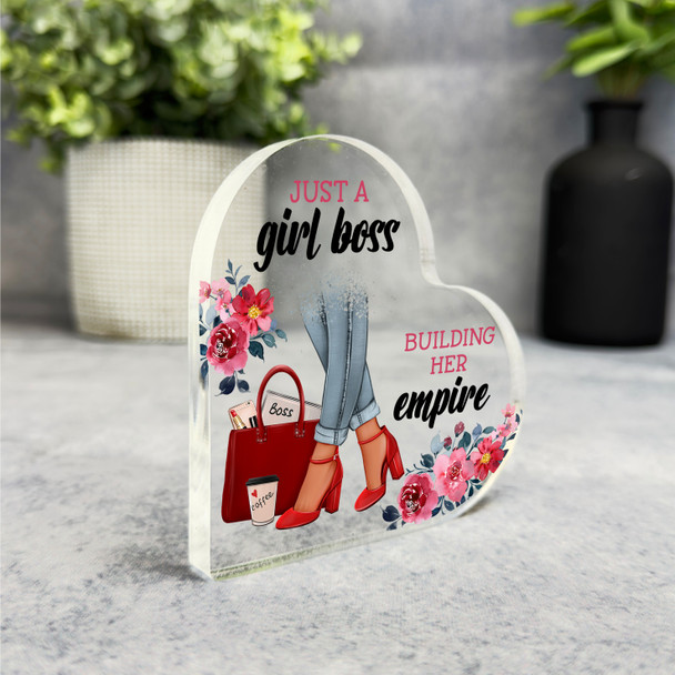 Gift For Business Woman Boss Dark Light Skin Red Heart Keepsake Plaque