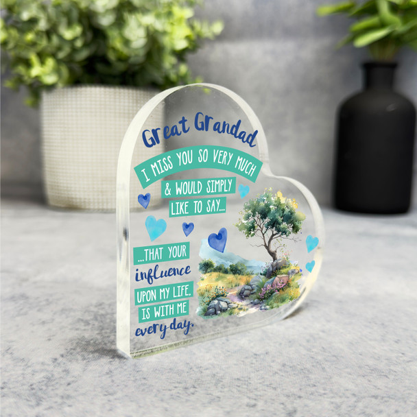 Great Grandad Memorial I Miss You Tree Nature Outdoor Gift Heart Keepsake Plaque