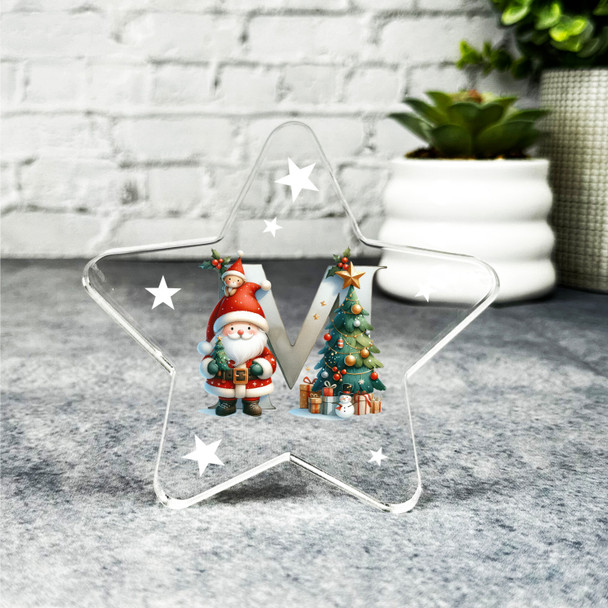 Gift For Christmas Alphabet Letter M Star Award Keepsake Plaque Decoration