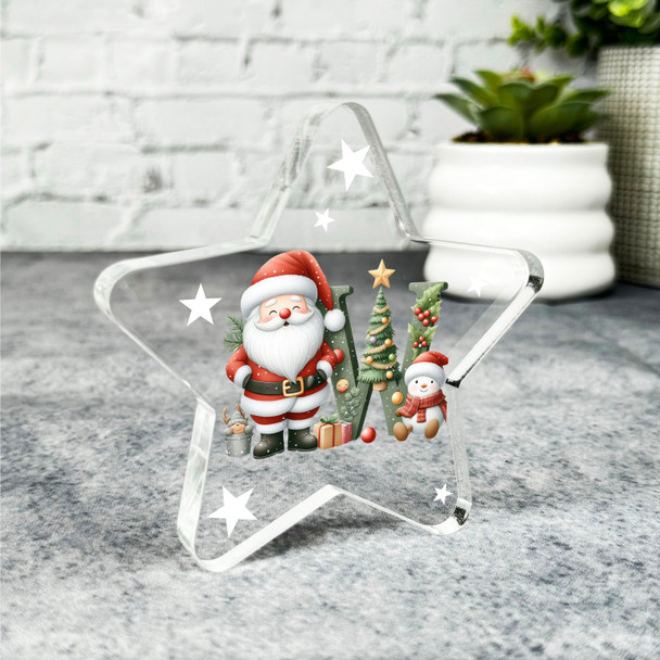 Gift For Christmas Alphabet Letter W Star Award Keepsake Plaque Decoration