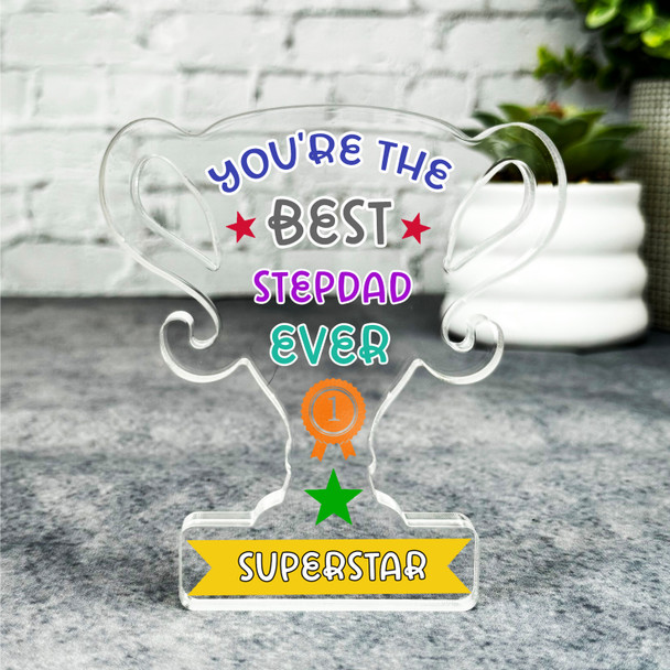 Gift For The Best Stepdad Ever Award Trophy Keepsake Plaque Ornament Present