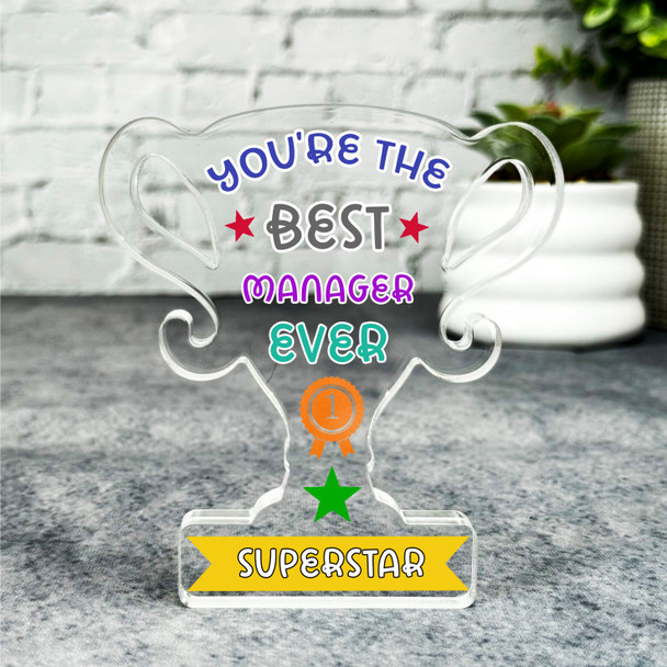 Gift For The Best Manager Ever Award Trophy Keepsake Plaque Ornament Present