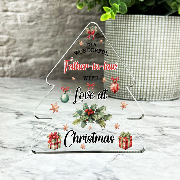 Gift For Father-In-Law Christmas Decoration Xmas Tree Keepsake Plaque Decoration