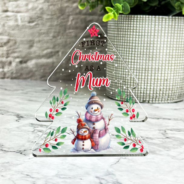 Gift For First Christmas As A Mum Snowman Xmas Tree Keepsake Plaque Decoration