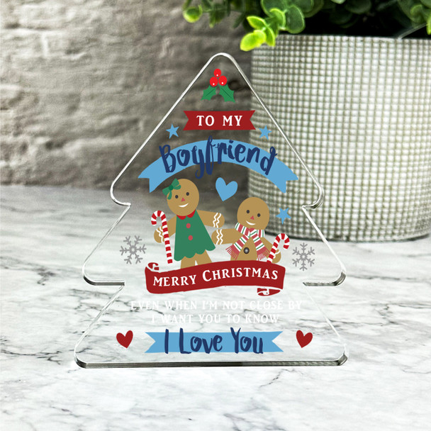 Gift For Boyfriend Christmas Gingerbread I Love You Xmas Tree Keepsake Plaque
