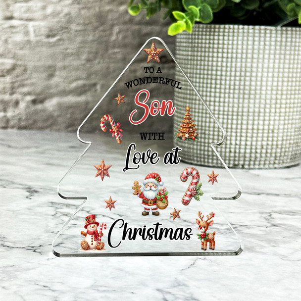 Gift For Son Kids Gingerbread Decorations Xmas Tree Keepsake Plaque Ornament