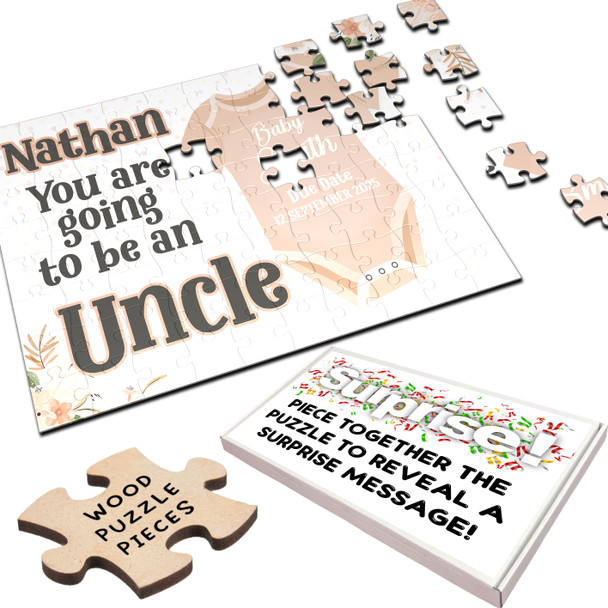 For Uncle Neutral Pregnancy Announcement Gift Personalised Wood Jigsaw Puzzle For Uncle Neutral Pregnancy Announcement Gift Personalised Wood Jigsaw Puzzle
