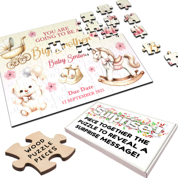 Going To Be A Brother Baby Pregnancy Announcement Gift Girl Custom Jigsaw Puzzle Going To Be A Brother Baby Pregnancy Announcement Gift Girl Custom Jigsaw Puzzle